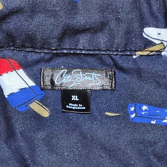 City Streets‎ Patriotic Popsicles Allover Shirt Mens XL Button Up Short Sleeve - Picture 5 of 6